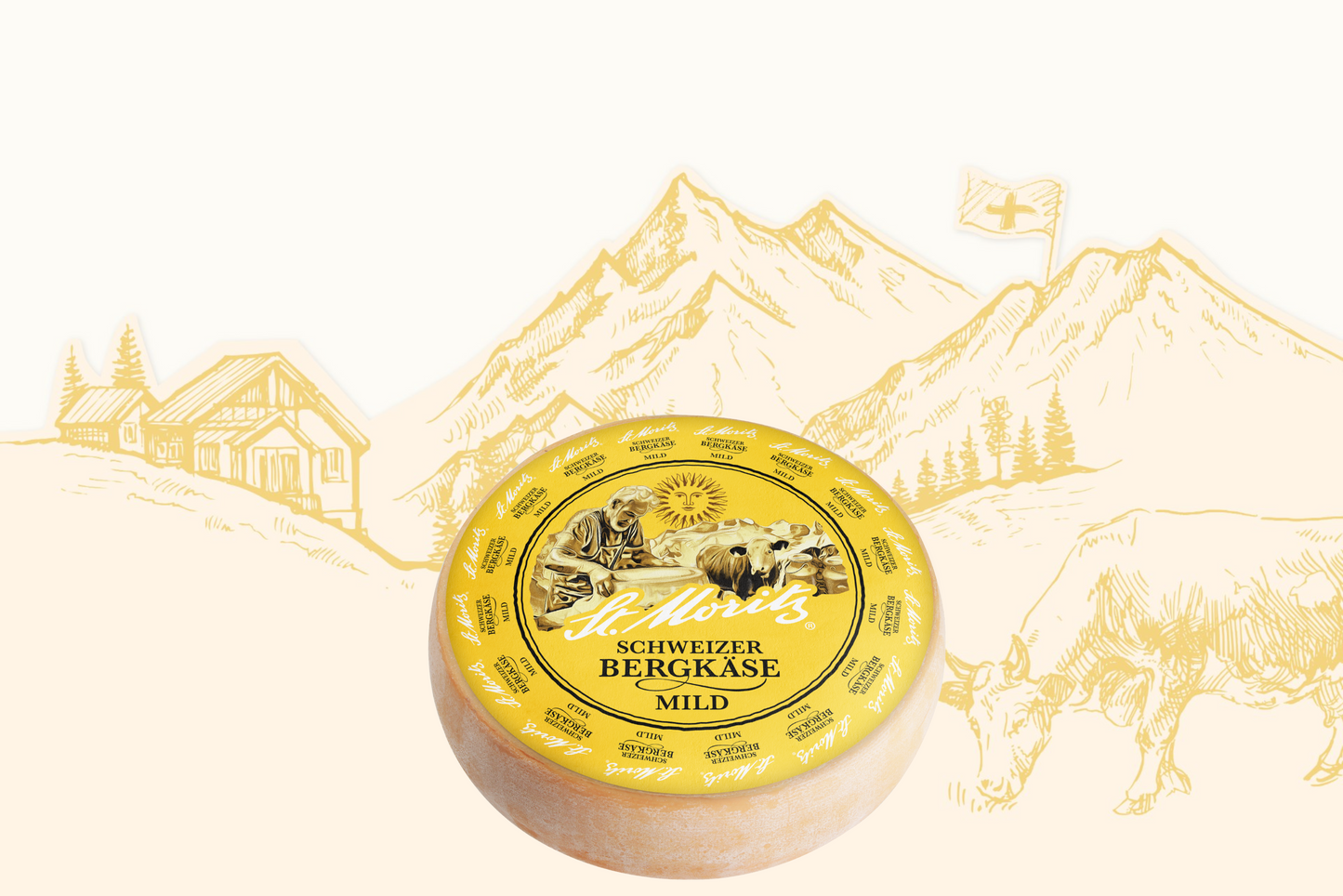 St. Moritz Bergkäse mild ganzer Laib