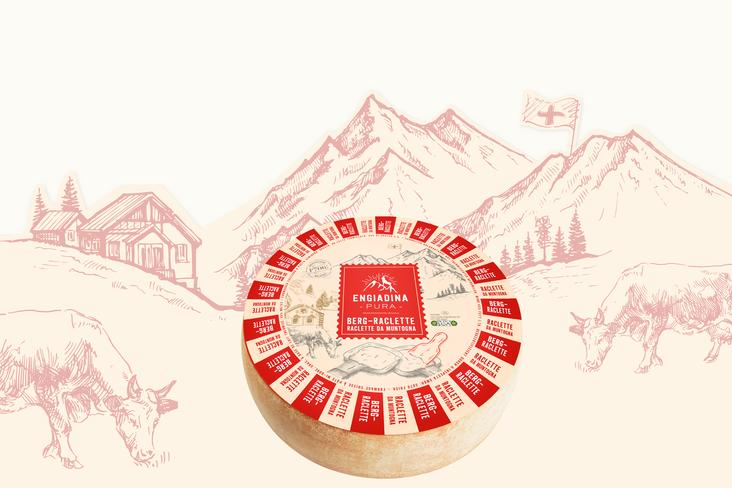 Engiadina Pura Berg-Raclette ganzer Laib