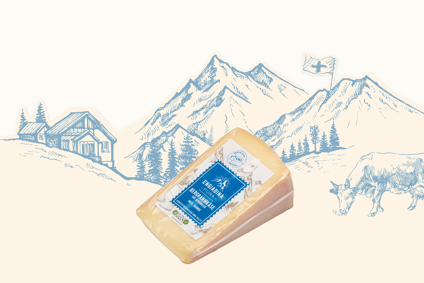 Bio Engiadina Pura Berg-Rahmkäse Portion