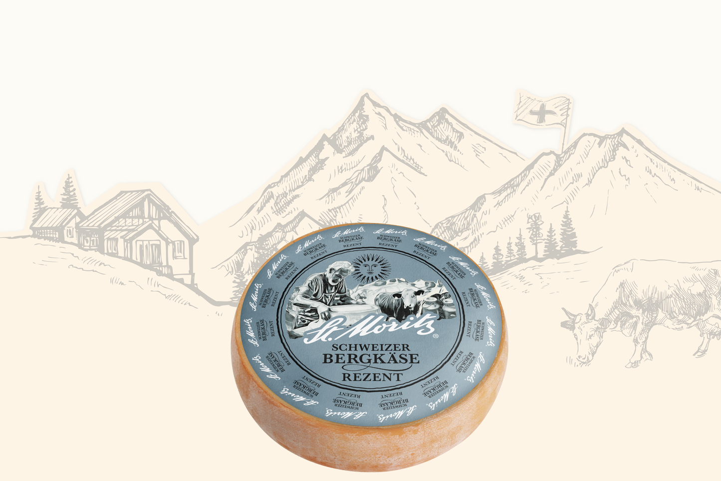 St. Moritz Bergkäse rezent ganzer Laib
